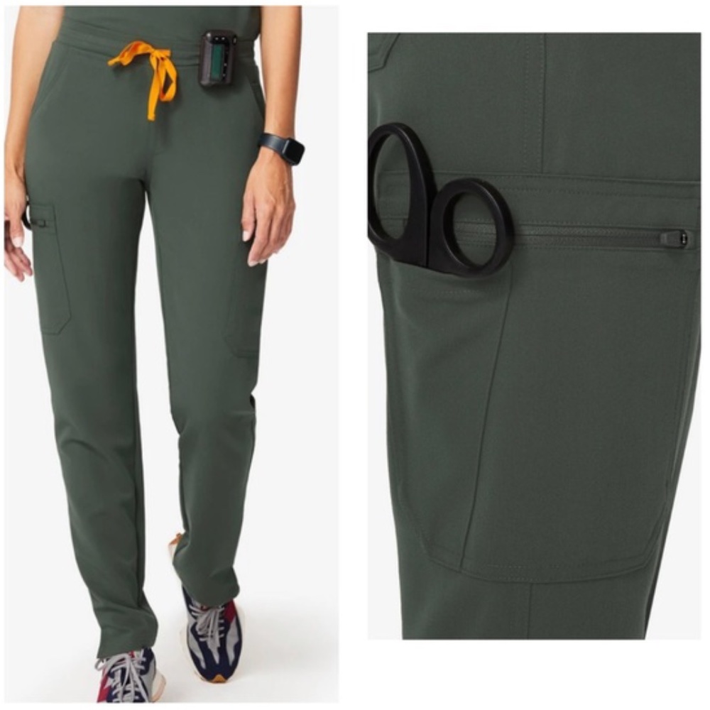 FIGS Yola Scrub Pants in Moss Green Large Petite